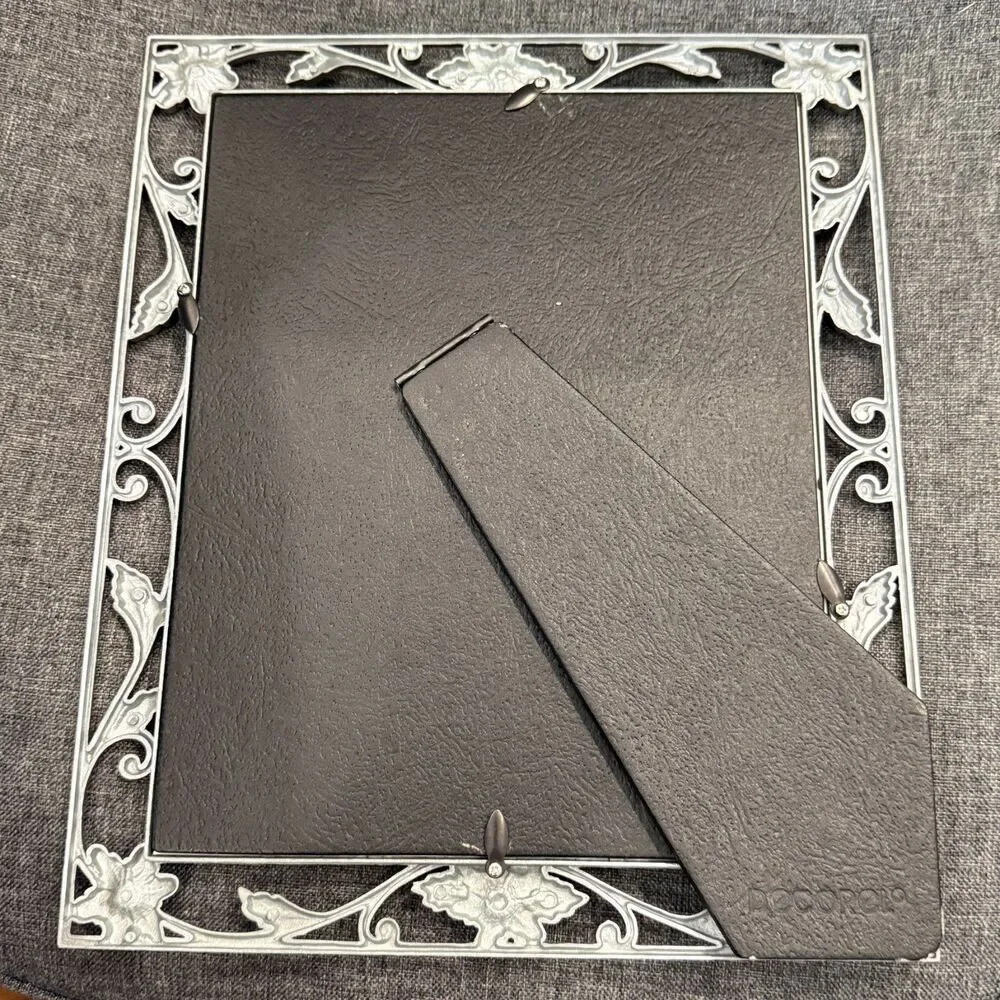 Heirloom 8x10 in Pewter Photo Frame Floral and Vines purple and green shades